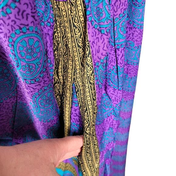 Guru NWT 100% Silk Easy Living Peasant Dress Large/X- Large - Picture 5 of 9